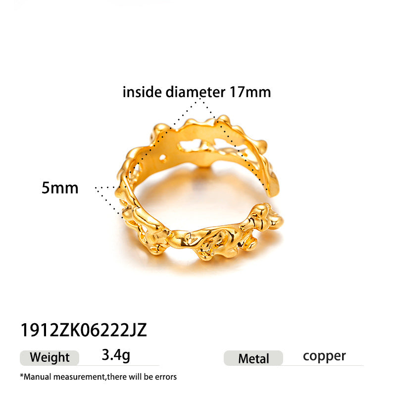 Layered Cubic Zirconia Ring — gold ring, view 6