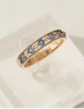 Blue Crystal Open Ring — gold ring
