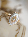 Hollow-Out Floral Motif Ring — gold ring