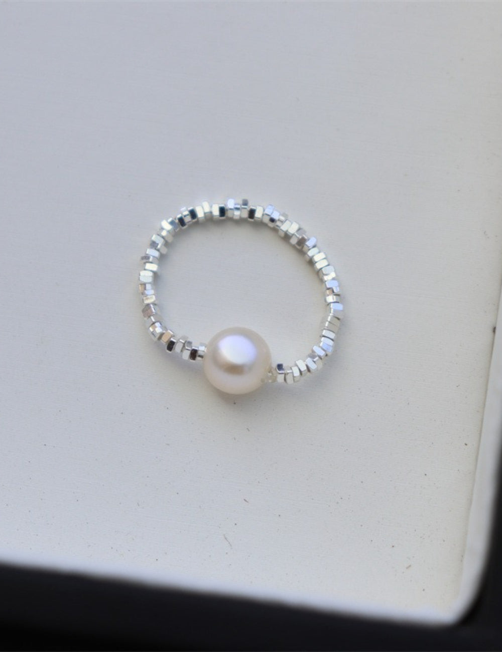Beaded Pearl-Style Band Ring — ring