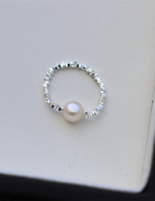 Beaded Pearl-Style Band Ring — ring