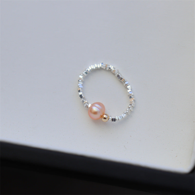 Beaded Pearl-Style Band Ring — ring, view 2