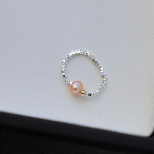 Beaded Pearl-Style Band Ring — ring, view 2