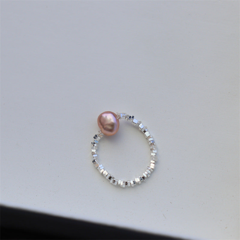 Beaded Pearl-Style Band Ring — ring, view 3