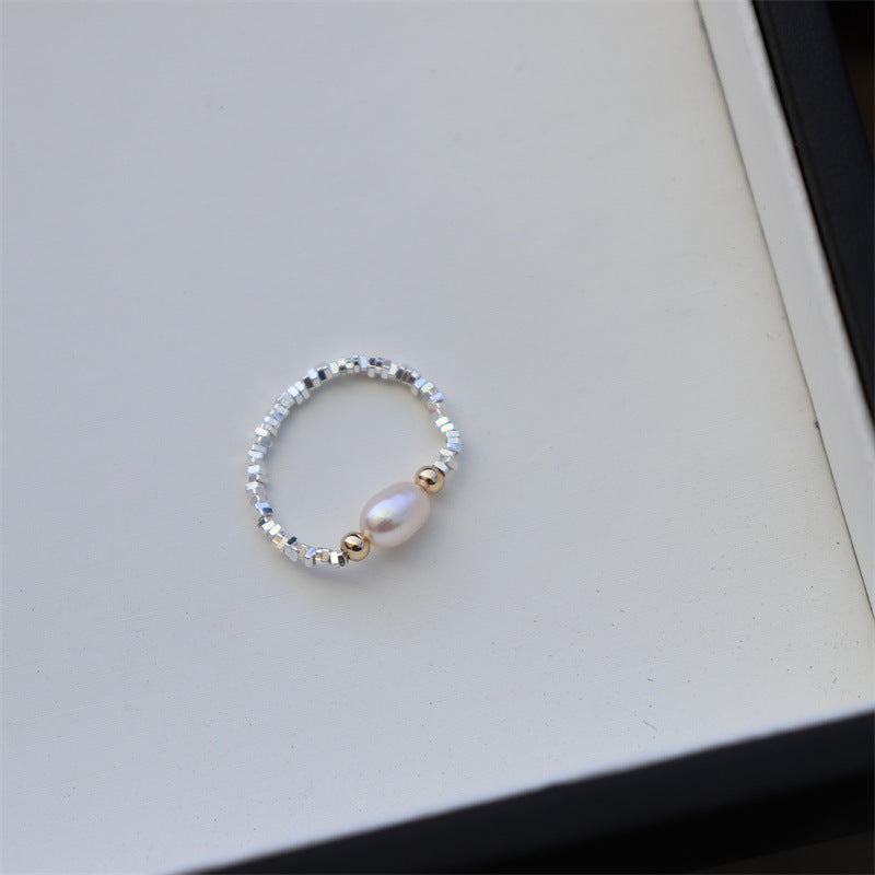 Beaded Pearl-Style Band Ring — ring, view 5
