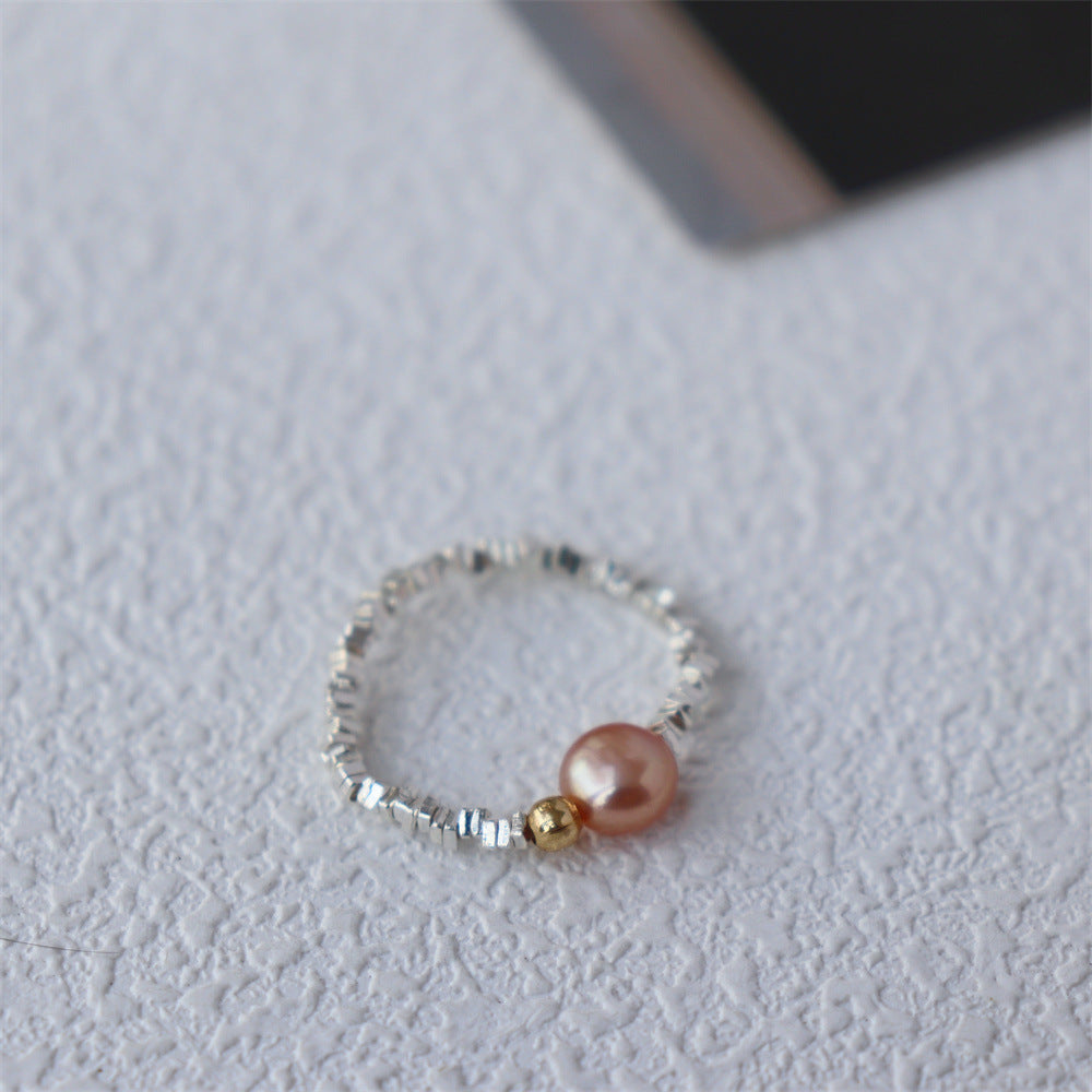 Beaded Pearl-Style Band Ring — ring, view 6