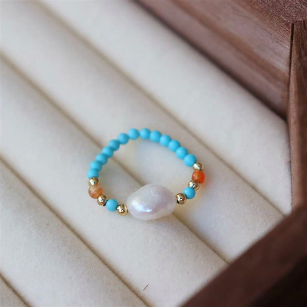 Beaded Pearl-Style Band Ring — ring, view 8