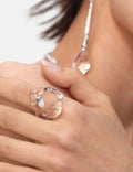 Crystal Hollow-Out Statement Ring — crystal ring