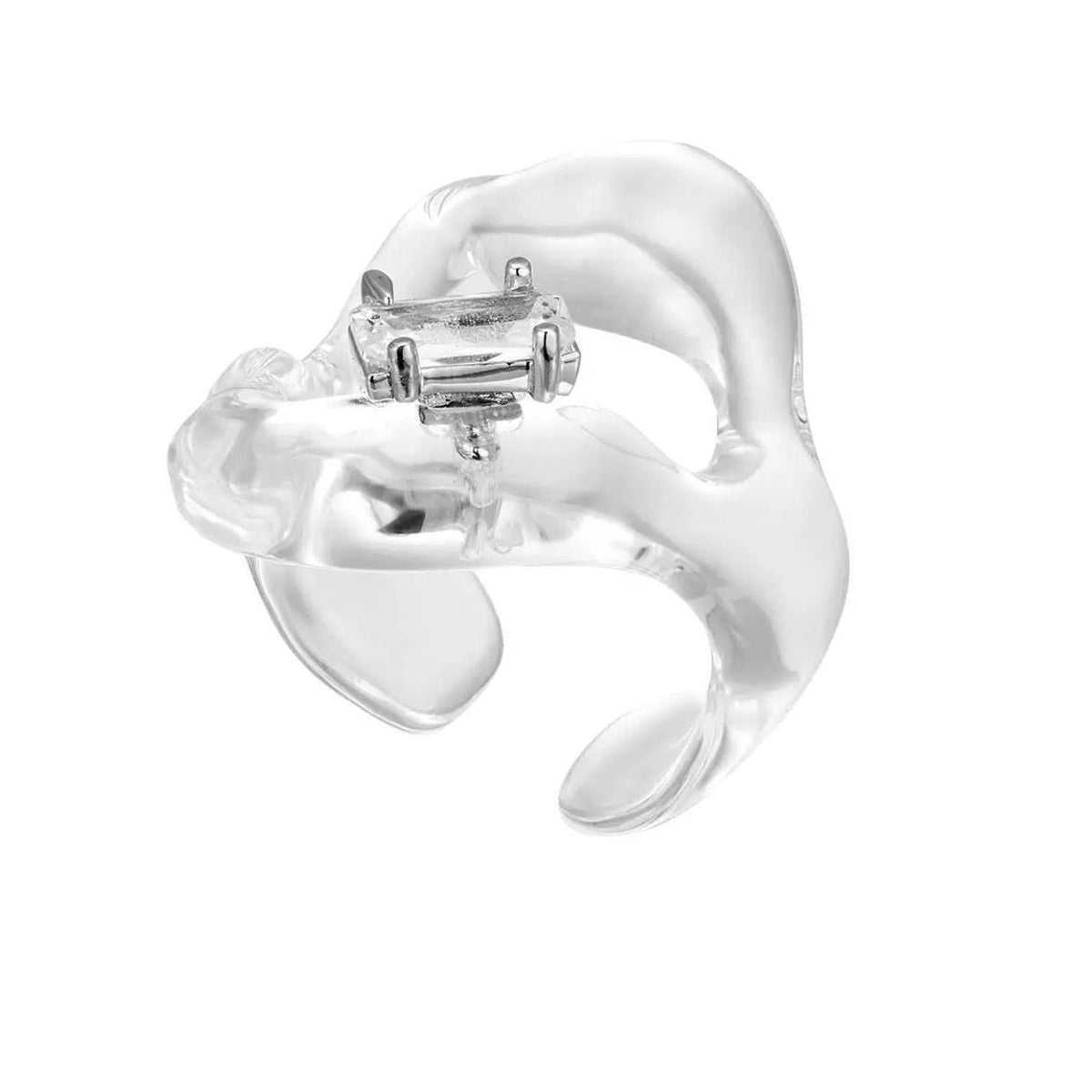 Crystal Hollow-Out Statement Ring — crystal ring, view 4