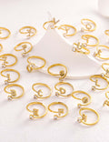 Rhinestone Initial Letter Open Ring — ring