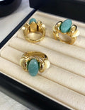 Layered Statement Band Ring — blue ring