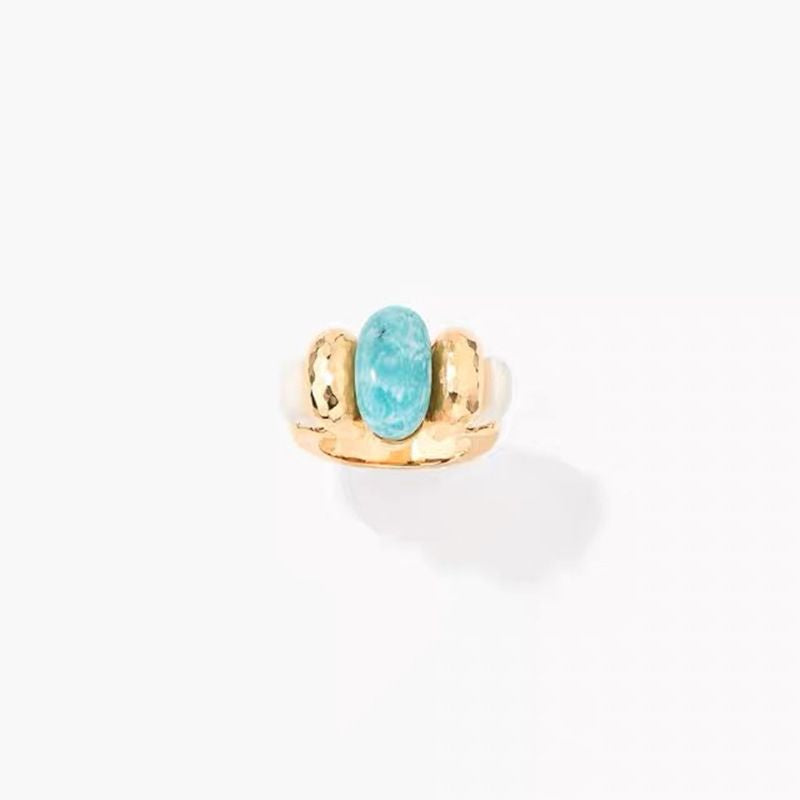 Layered Statement Band Ring — blue ring, view 2