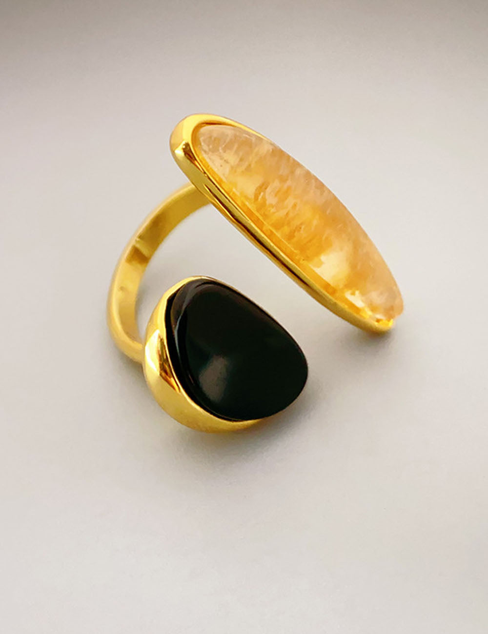 French Style Crystal Ring — gold ring
