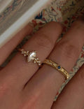 Geometric Zirconia Statement Ring — gold ring