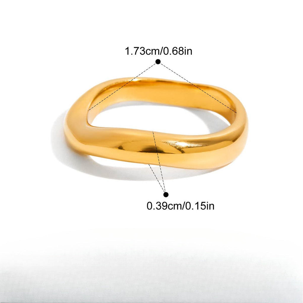 Twist Design Zirconia Ring — gold ring, view 6