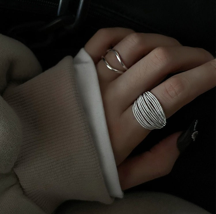 Multi-Layer Braided Wire Open Ring — ring, view 3