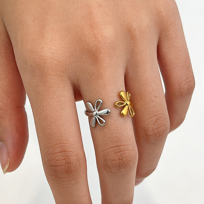 Electroplated Daisy Statement Ring — ring, view 4