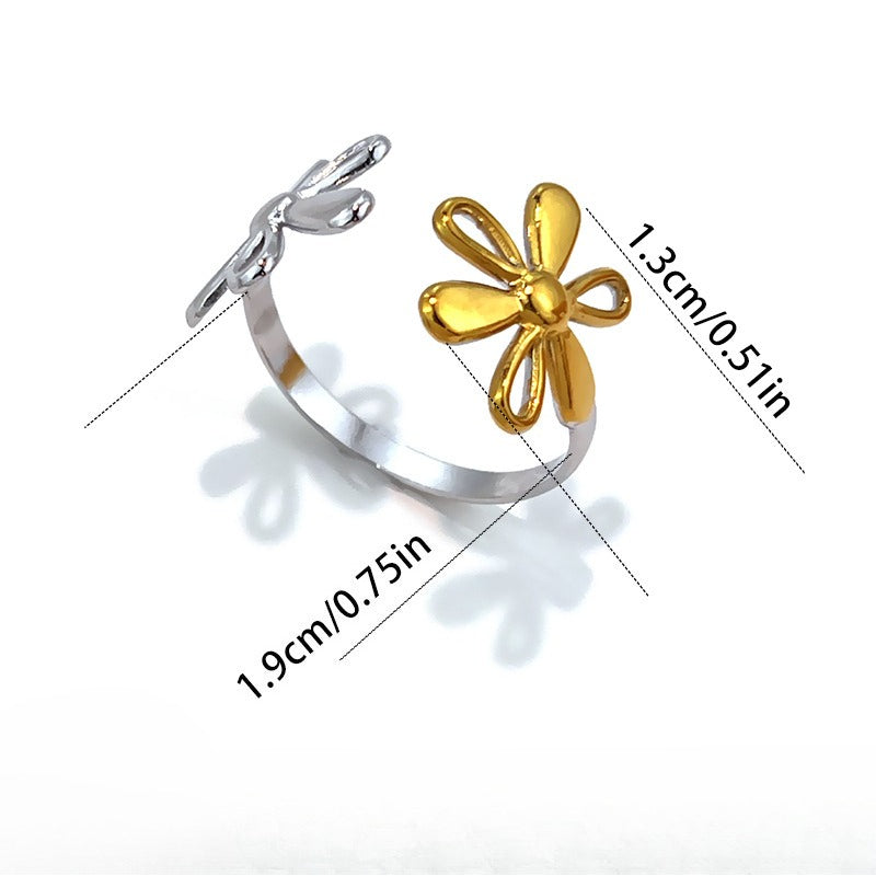Electroplated Daisy Statement Ring — ring, view 6