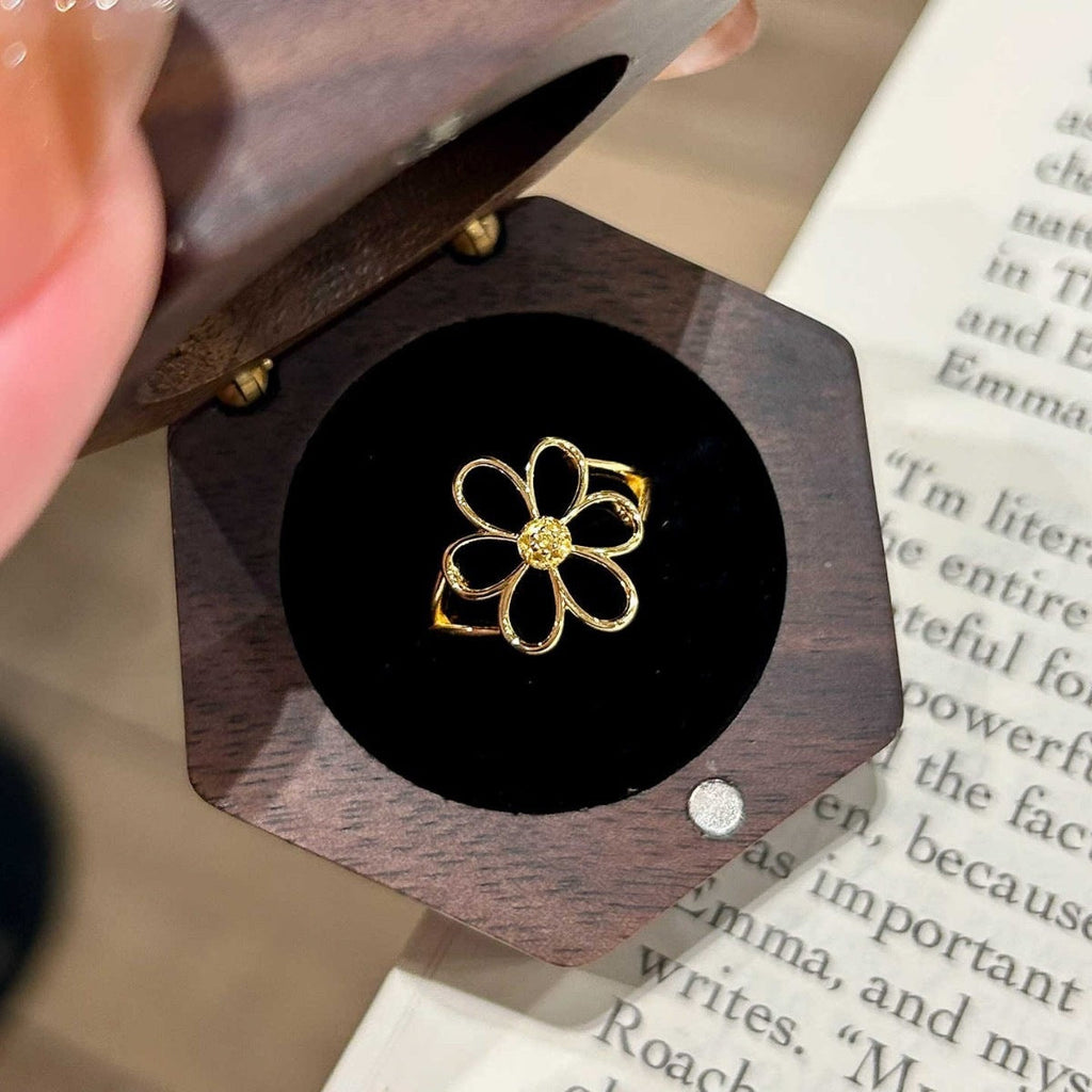 Hollow Daisy Floral Ring — ring, view 4