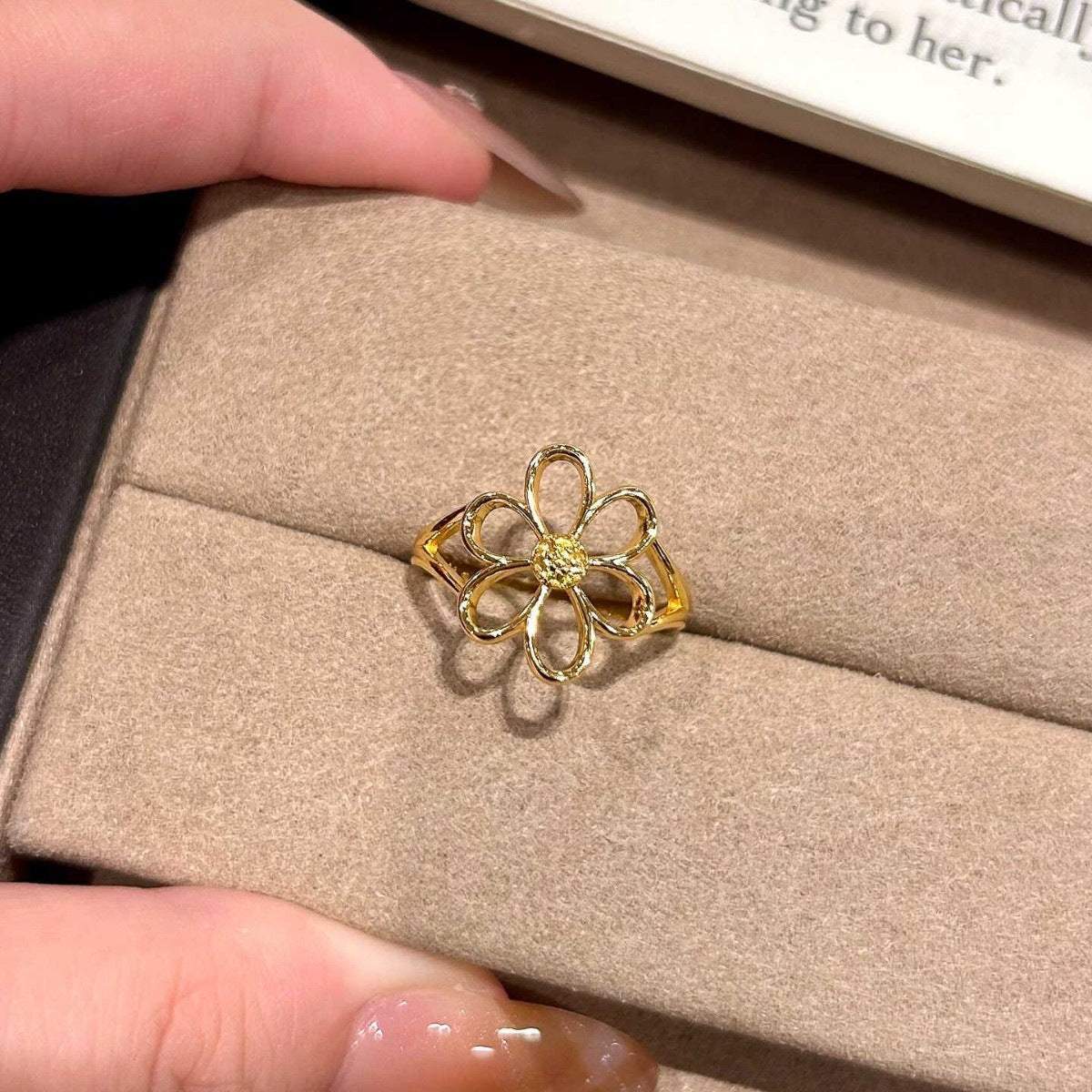 Hollow Daisy Floral Ring — ring, view 5