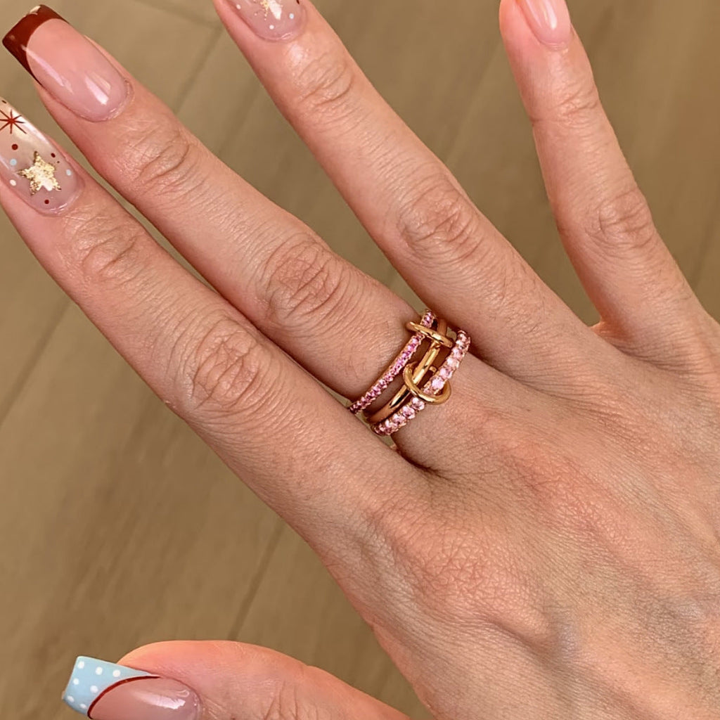 Gold-Tone Geometric Band Ring — gold ring, view 2