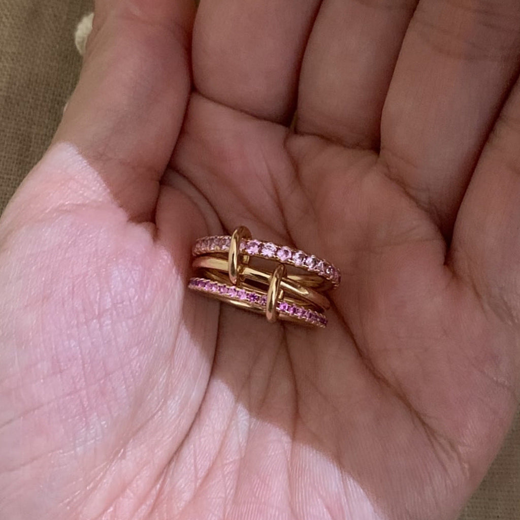 Gold-Tone Geometric Band Ring — gold ring, view 4