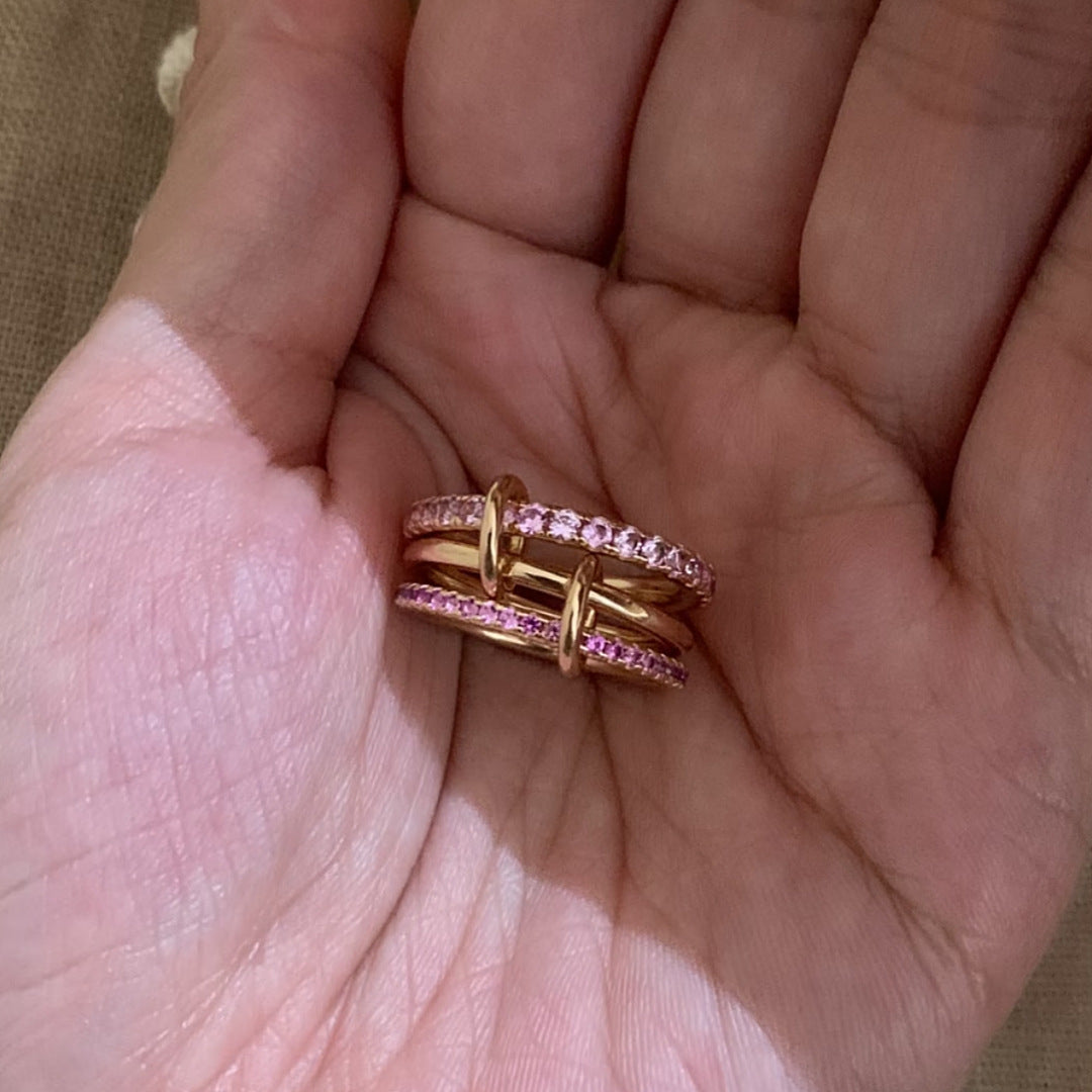 Gold-Tone Geometric Band Ring — gold ring, view 4