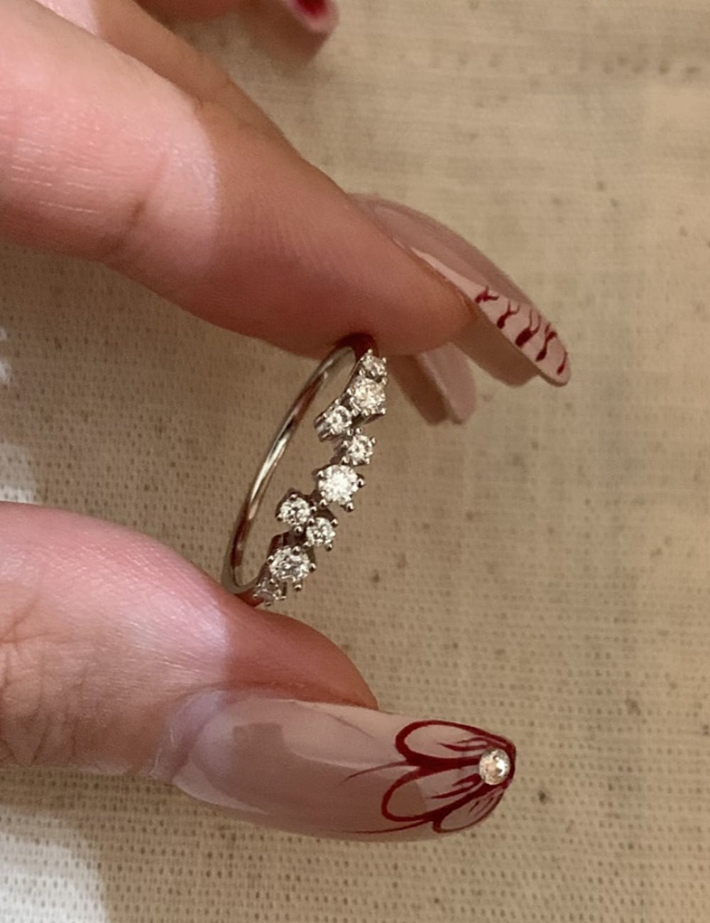 Electroplated Zirconia Layered Ring — silver ring