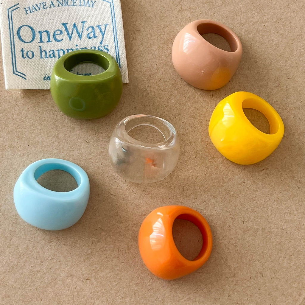Solid Color Chunky Resin Ring — ring, view 2