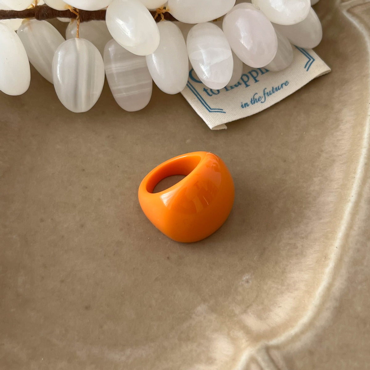 Solid Color Chunky Resin Ring — ring, view 6