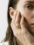 Gold-Plated Lace Motif Ring — ring