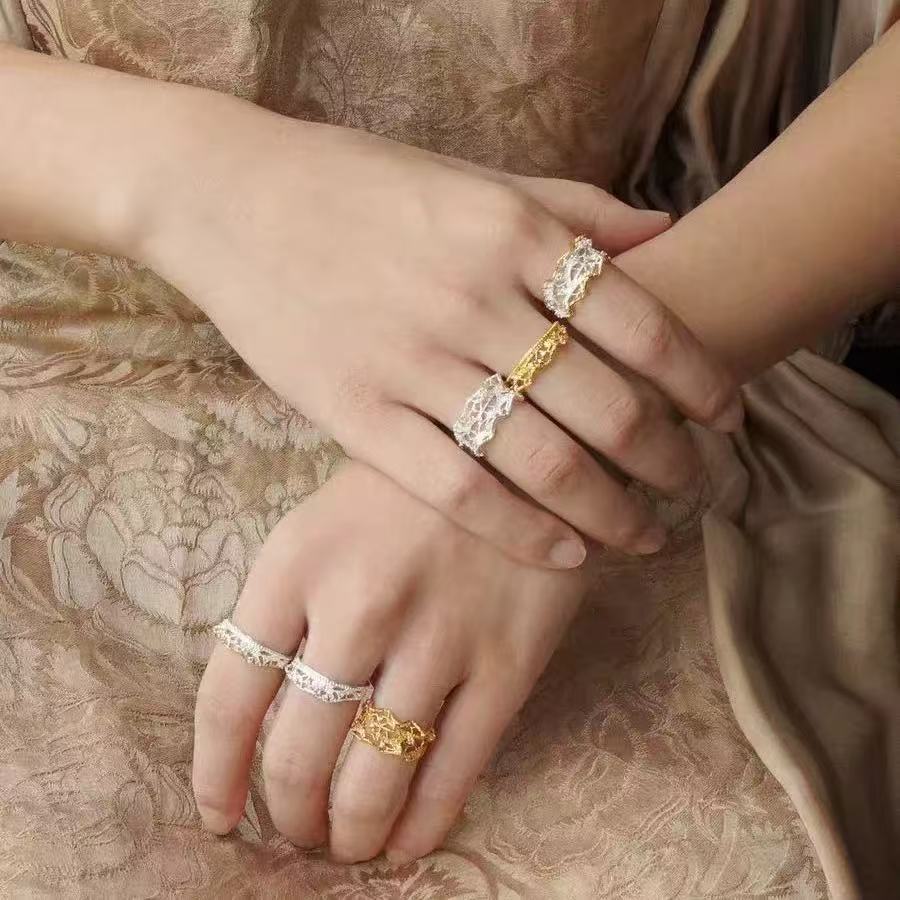 Gold-Plated Lace Motif Ring — ring, view 2