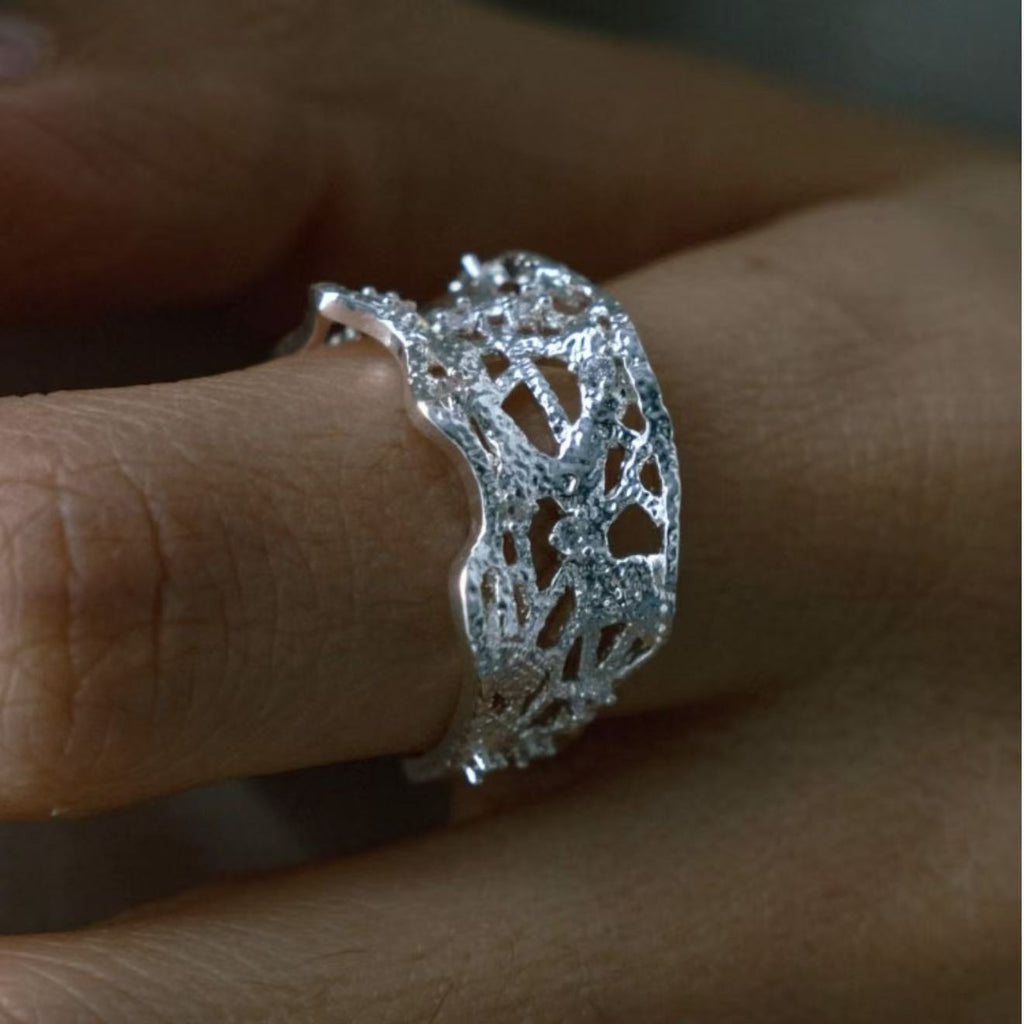 Gold-Plated Lace Motif Ring — ring, view 4