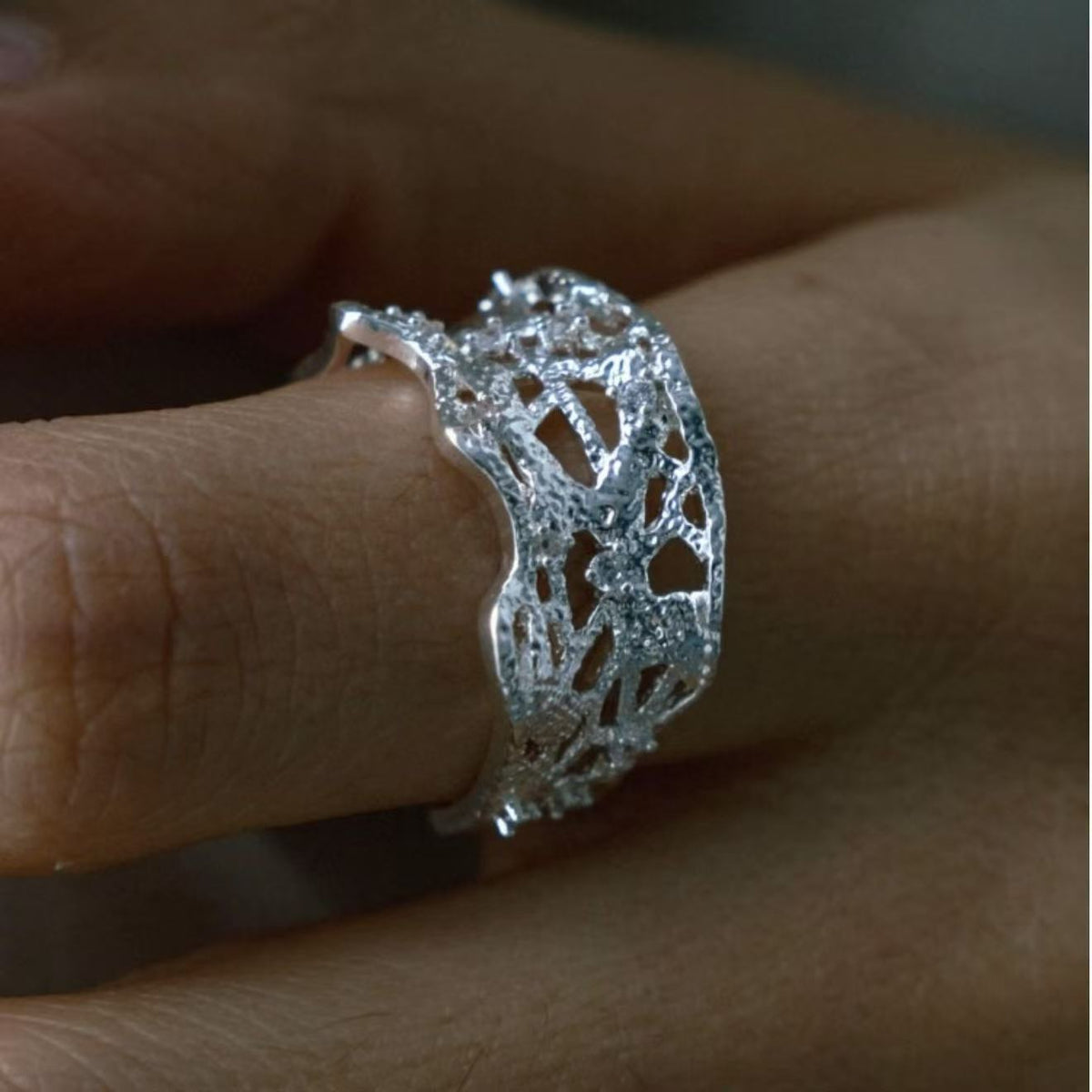 Gold-Plated Lace Motif Ring — ring, view 4