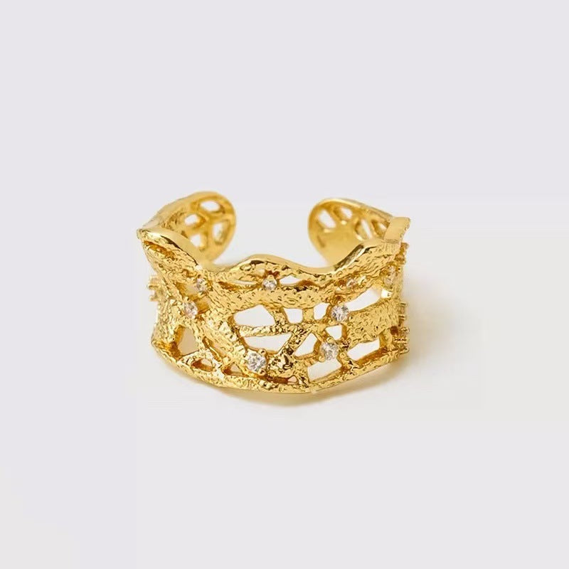 Gold-Plated Lace Motif Ring — ring, view 5