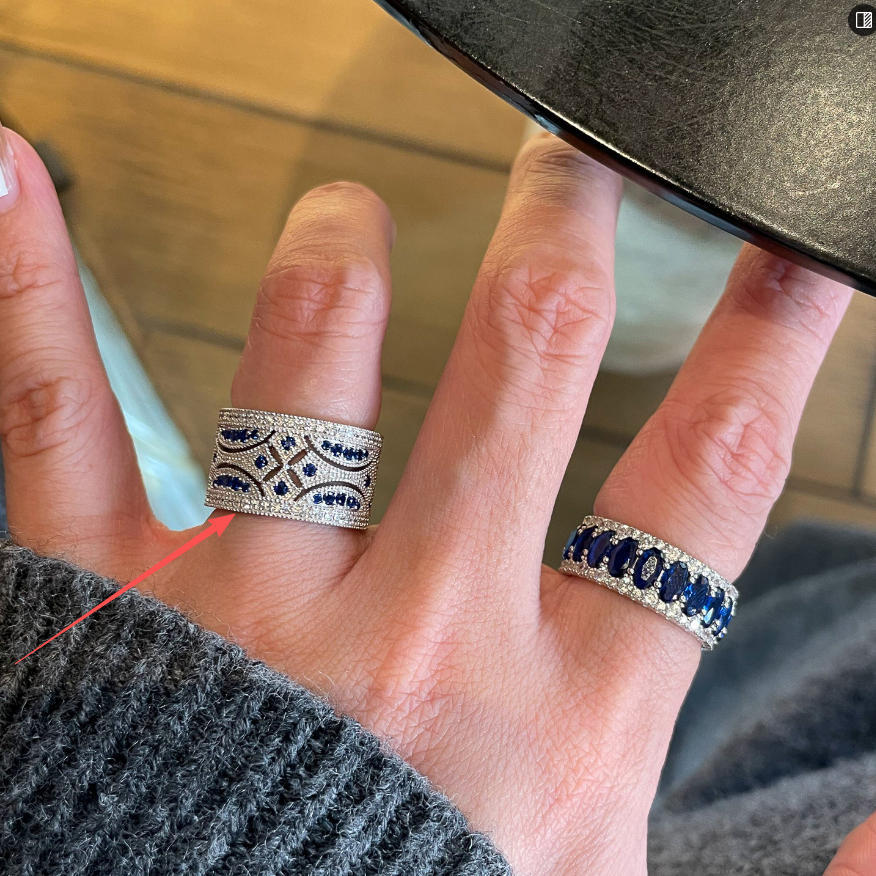 Ethnic Geometric Zirconia Ring — ring, view 2