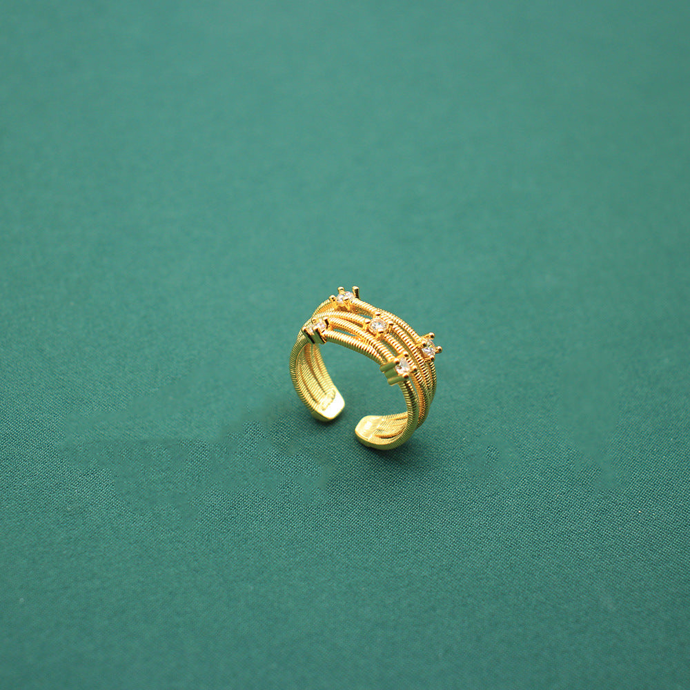 Multi-Layer Zircon Open Ring — ring, view 4