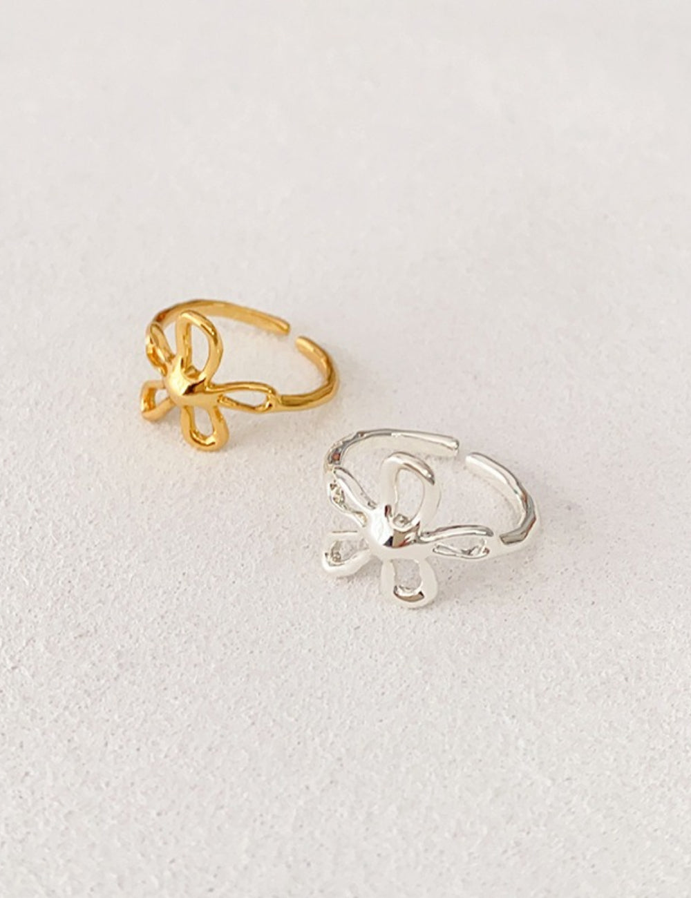 Raised 3D Floral Open Ring — ring