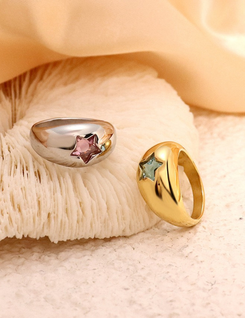 Chunky Star Zirconia Ring — ring