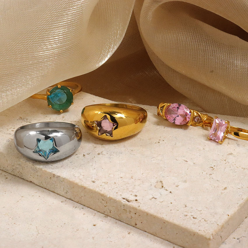 Chunky Star Zirconia Ring — ring, view 2