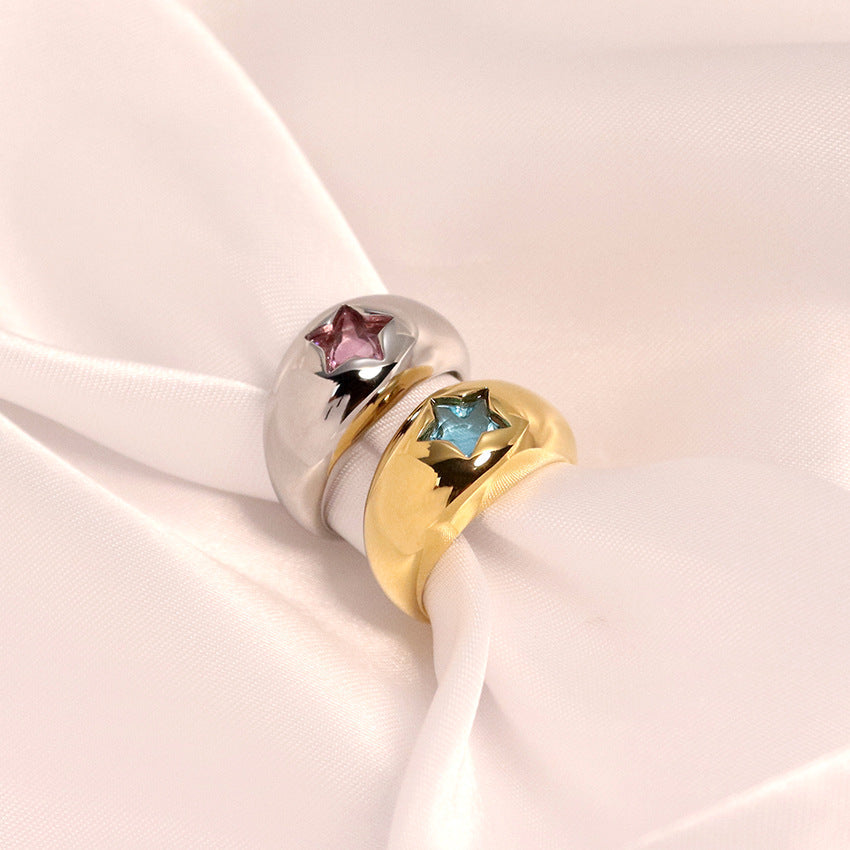 Chunky Star Zirconia Ring — ring, view 3