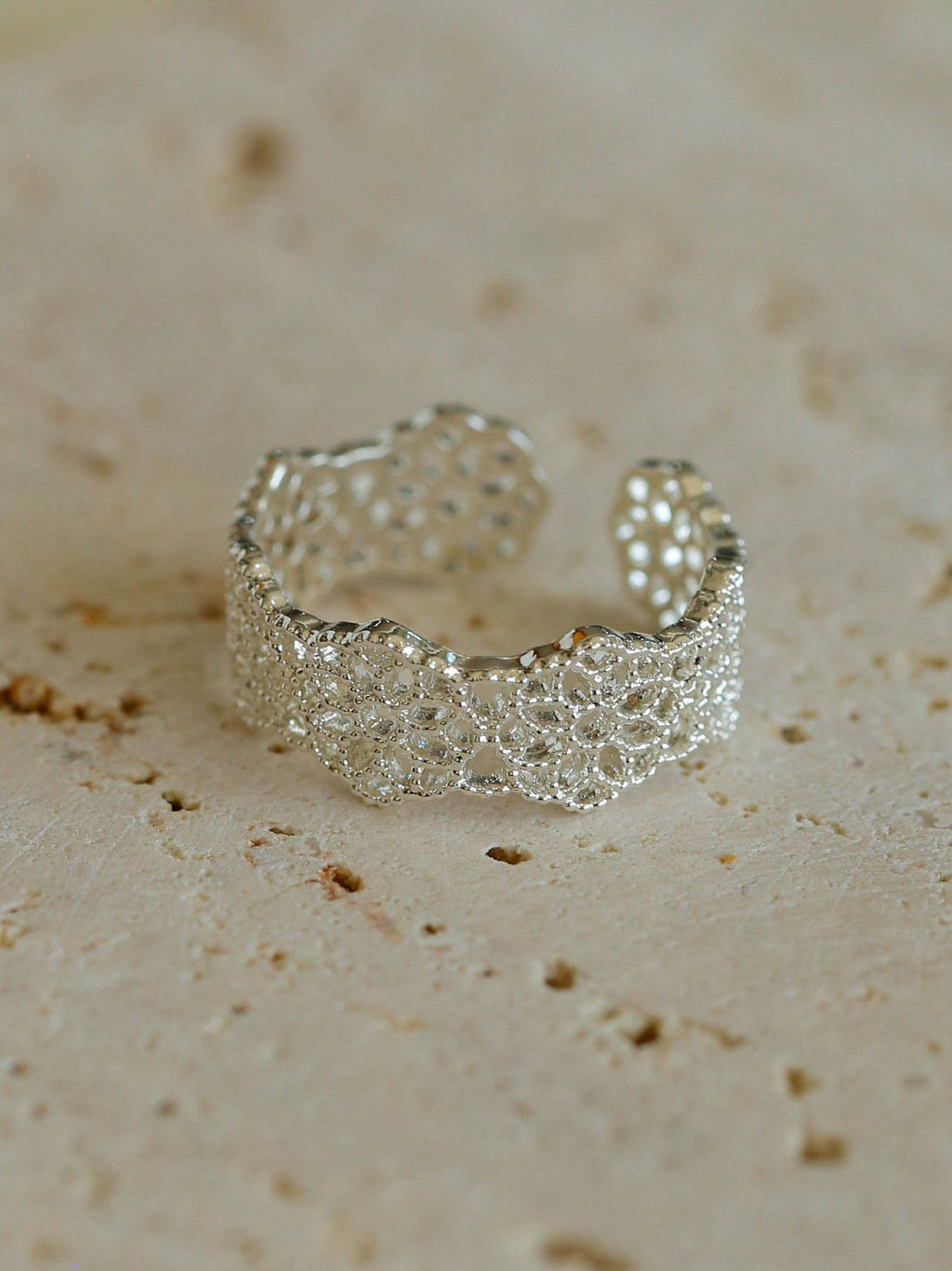 Gold-Plated Hollow-Out Open Ring — ring, view 2