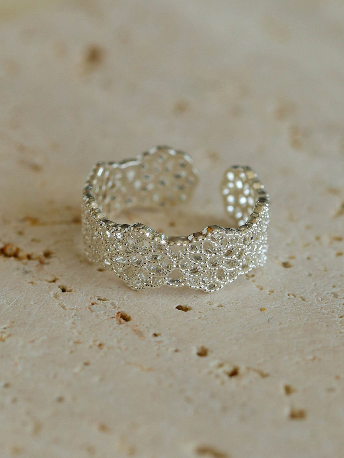Gold-Plated Hollow-Out Open Ring — ring, view 2