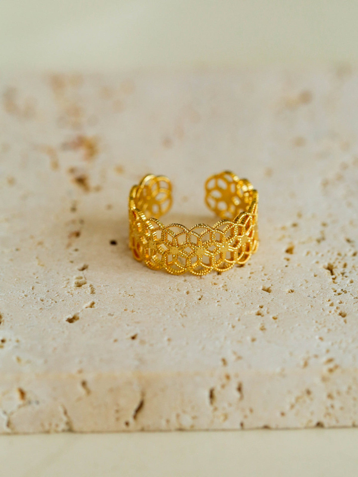 Gold-Plated Hollow-Out Open Ring — ring, view 3