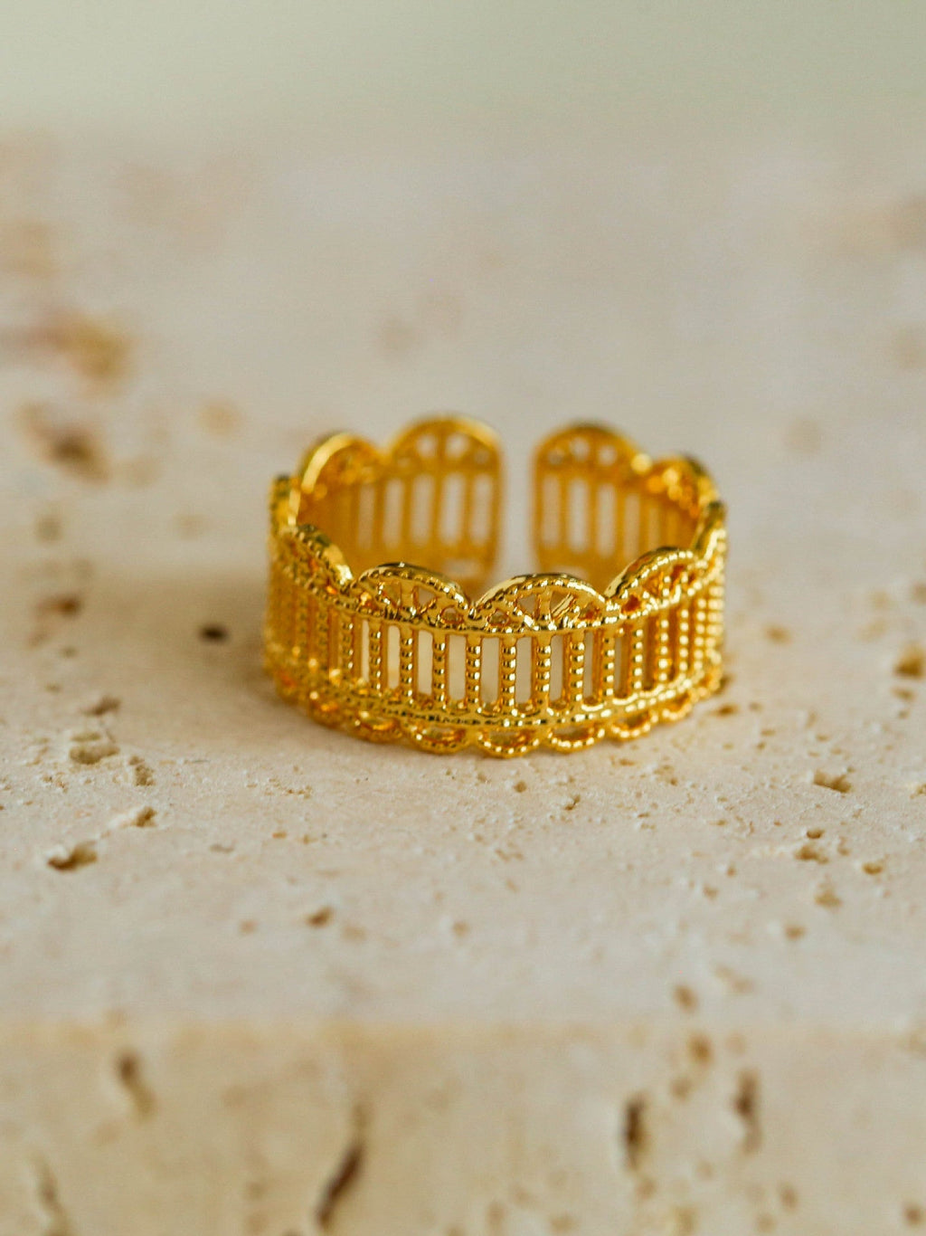 Gold-Plated Hollow-Out Open Ring — ring, view 5