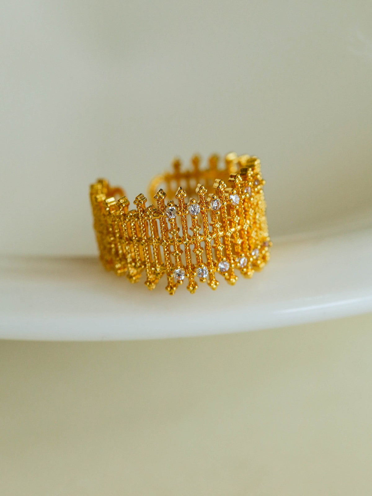 Gold-Plated Hollow-Out Open Ring — ring, view 7