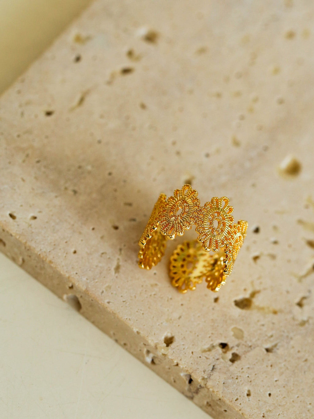 Gold-Plated Hollow-Out Open Ring — ring, view 8