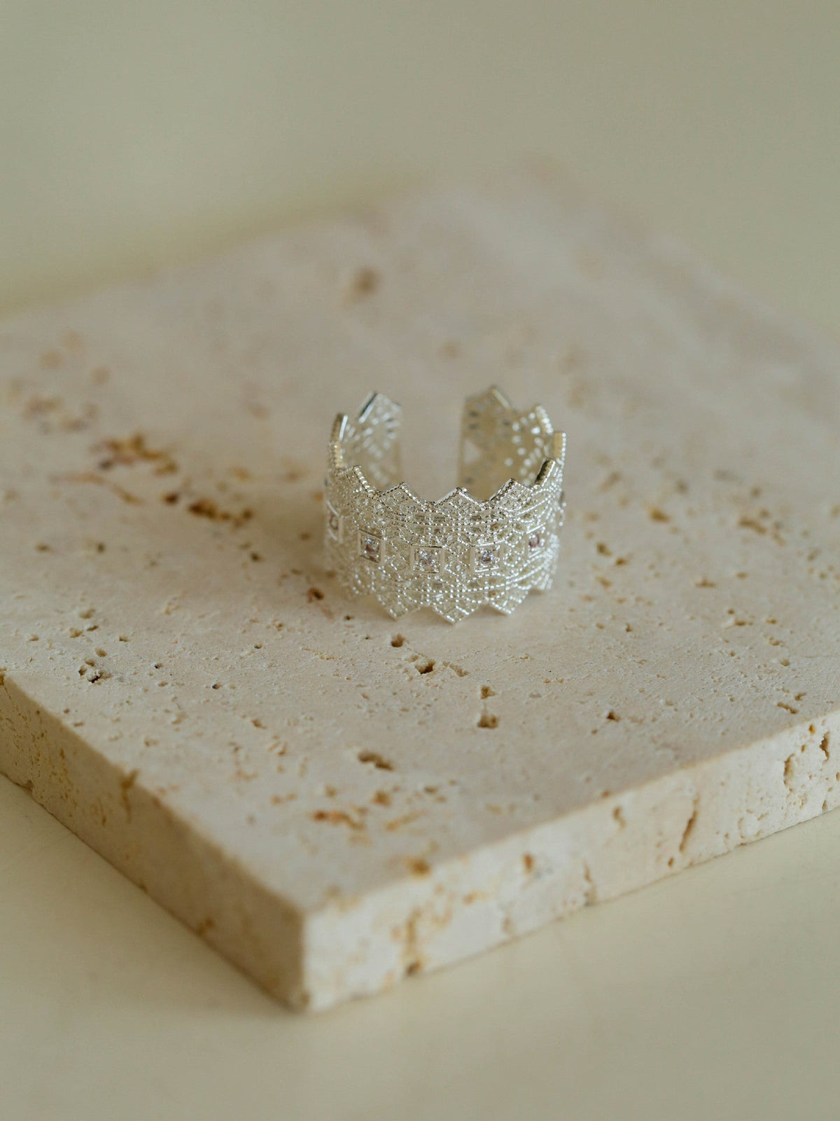 Gold-Plated Hollow-Out Open Ring — ring, view 11