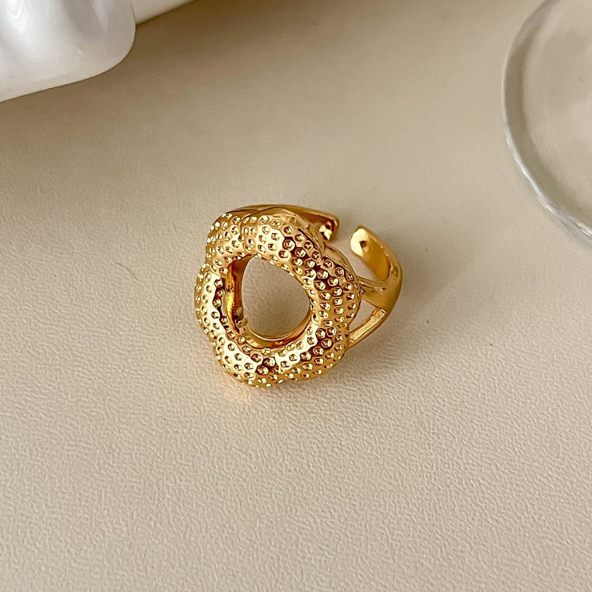 Gold-Plated Open Geometric Ring — ring, view 4