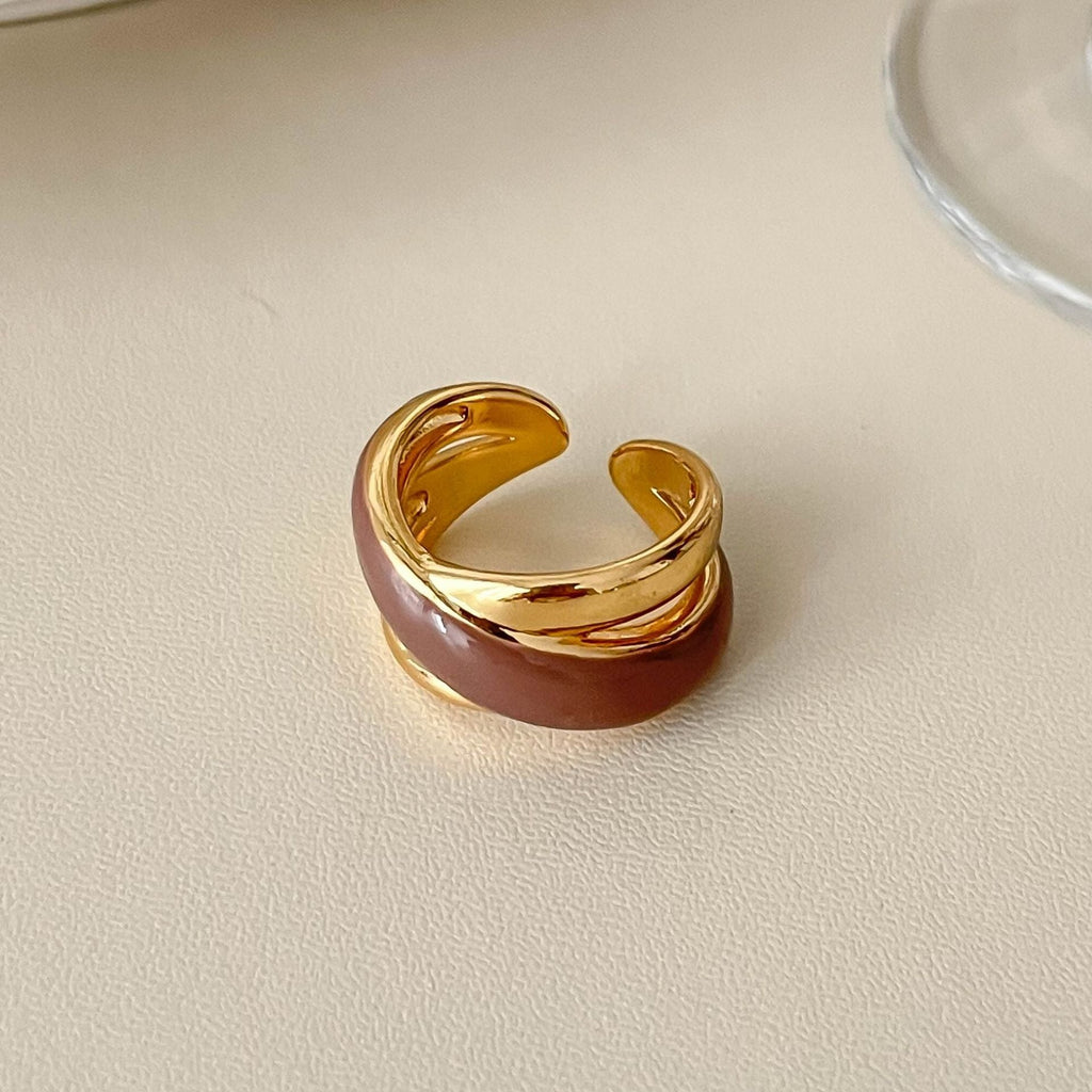 Gold-Plated Open Geometric Ring — ring, view 12